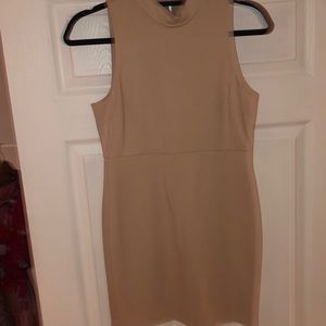 FOREVER 21 - nude body con dress w/silver zipper